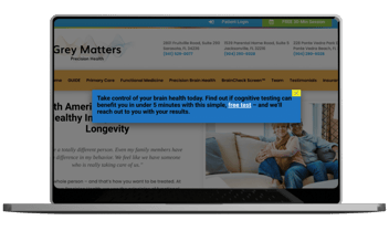 BrainCheck cognitive screening tool on Grey Matters website