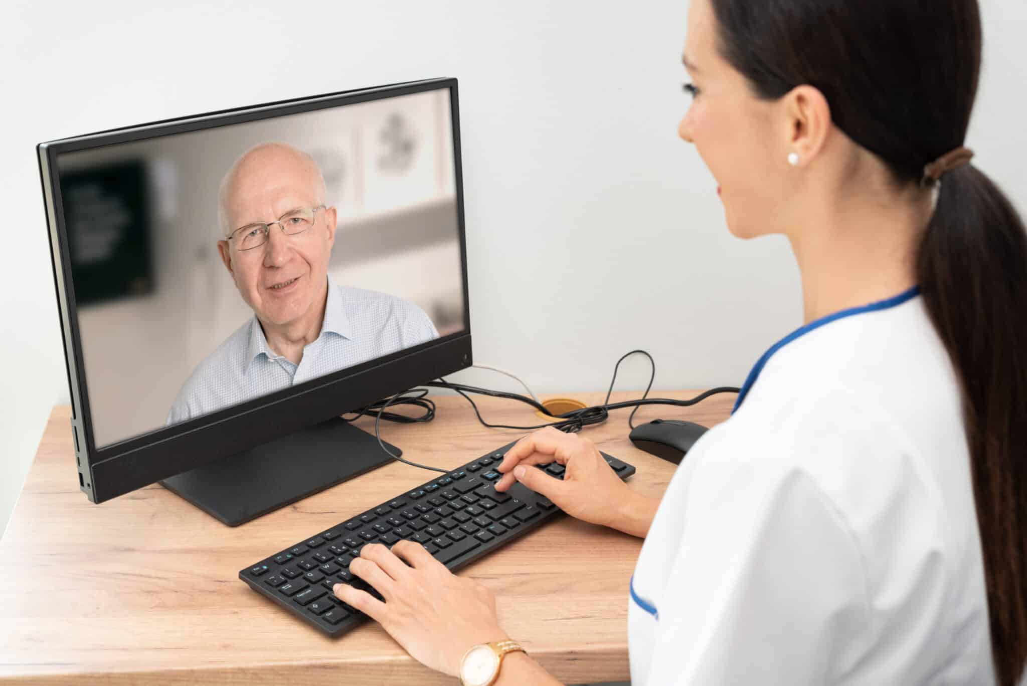 Telemedicine consultation with senior adult