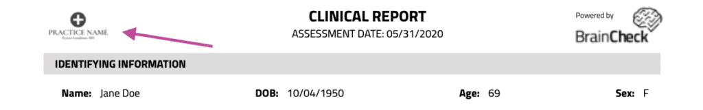 Example Branding of the New Clinical Report