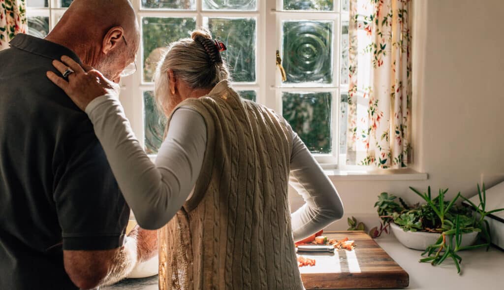 Elderly couple in the kitchen